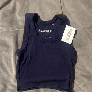 KatieJ Navy Blue Tank Top